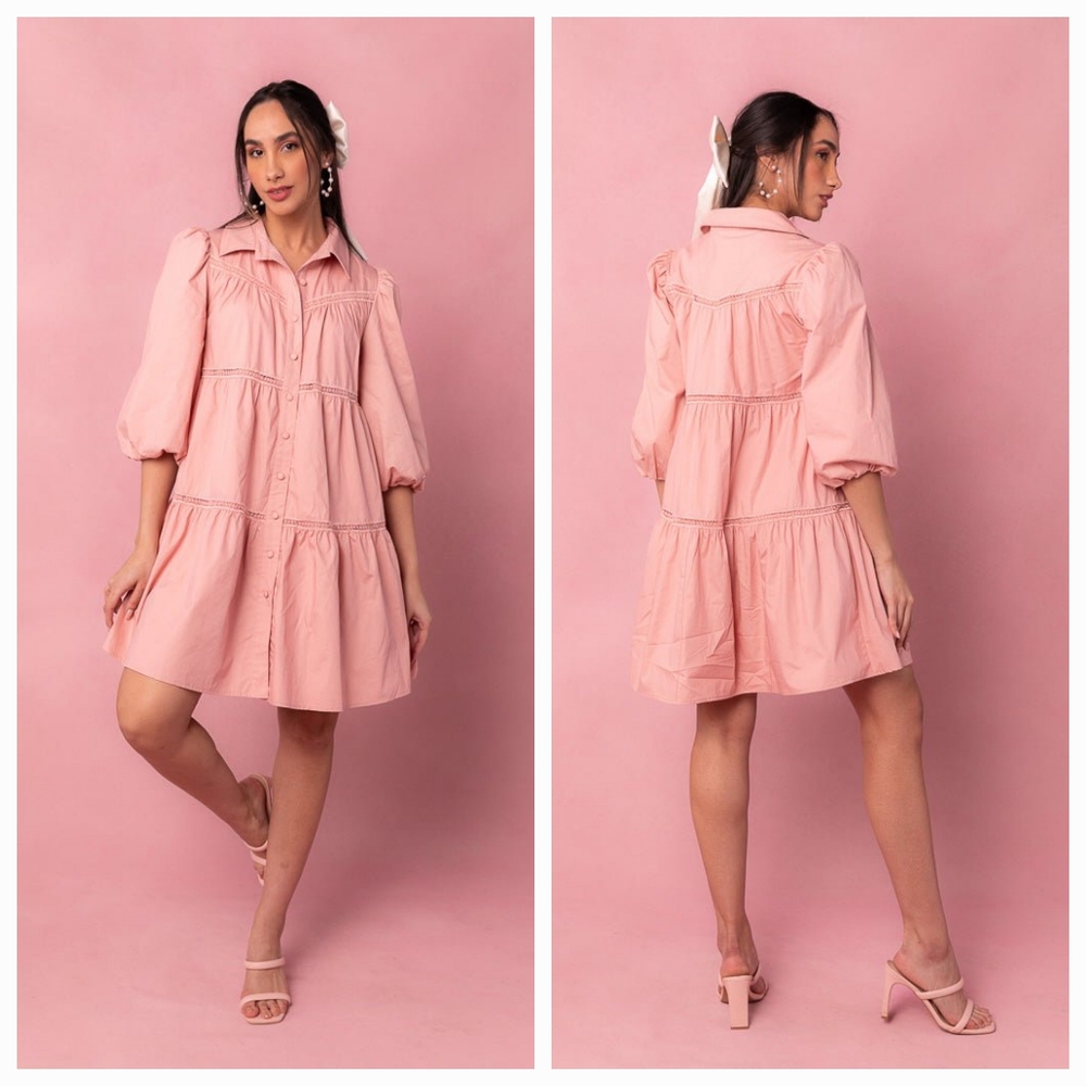 Ivy City Co. Pink Midi Dress